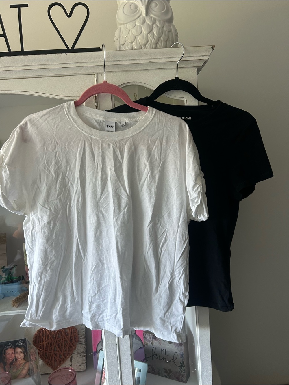 TNA White and Black Crewneck Tee Set